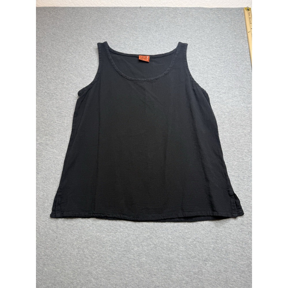 Oh My Gauze! Women's Top Tank 100% Cotton Sleeveless Minimalist Black 1